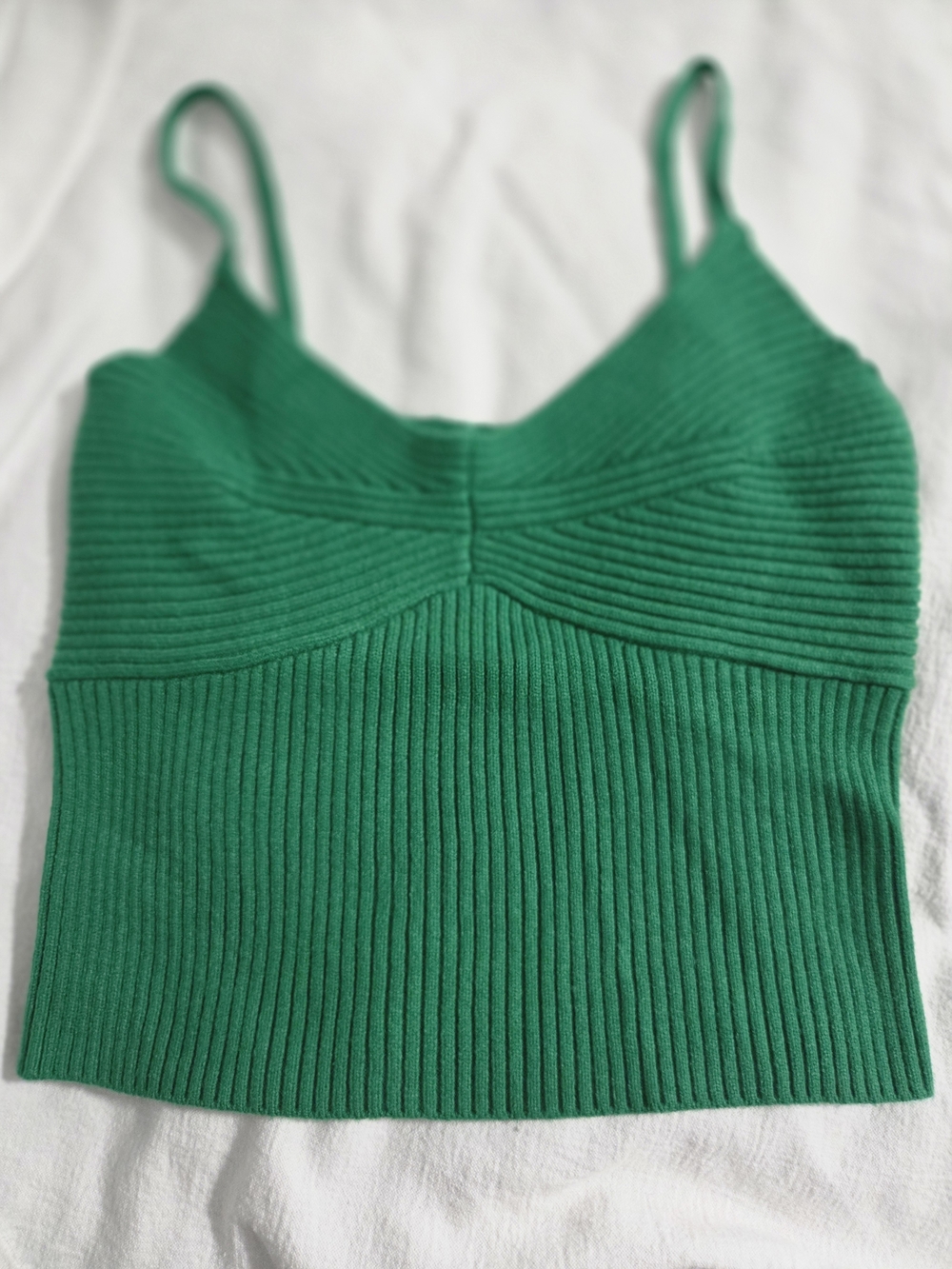 Green Ribbed Knit Cami
